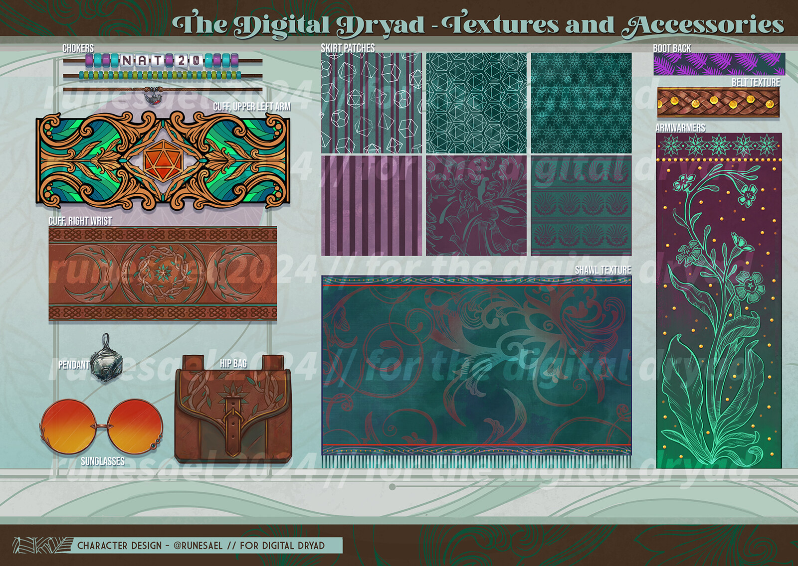 Textures for the Digital Dryad Vtuber model.