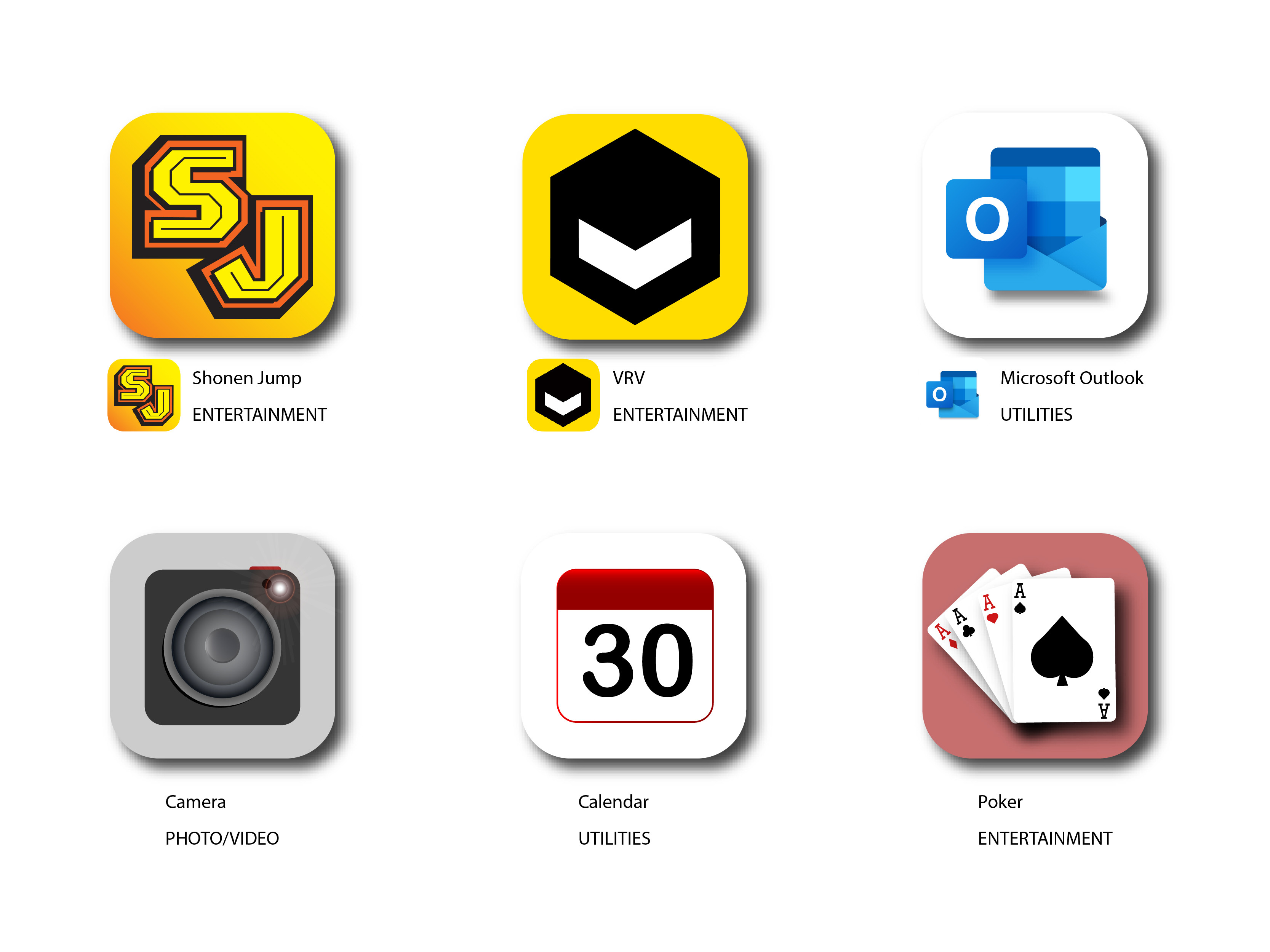 2020 - Apps - The top row are recreations and the bottom are original.