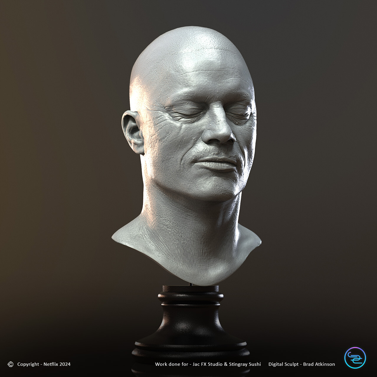 Sculpt without hair to be used in 3D printing for the prop used in the series