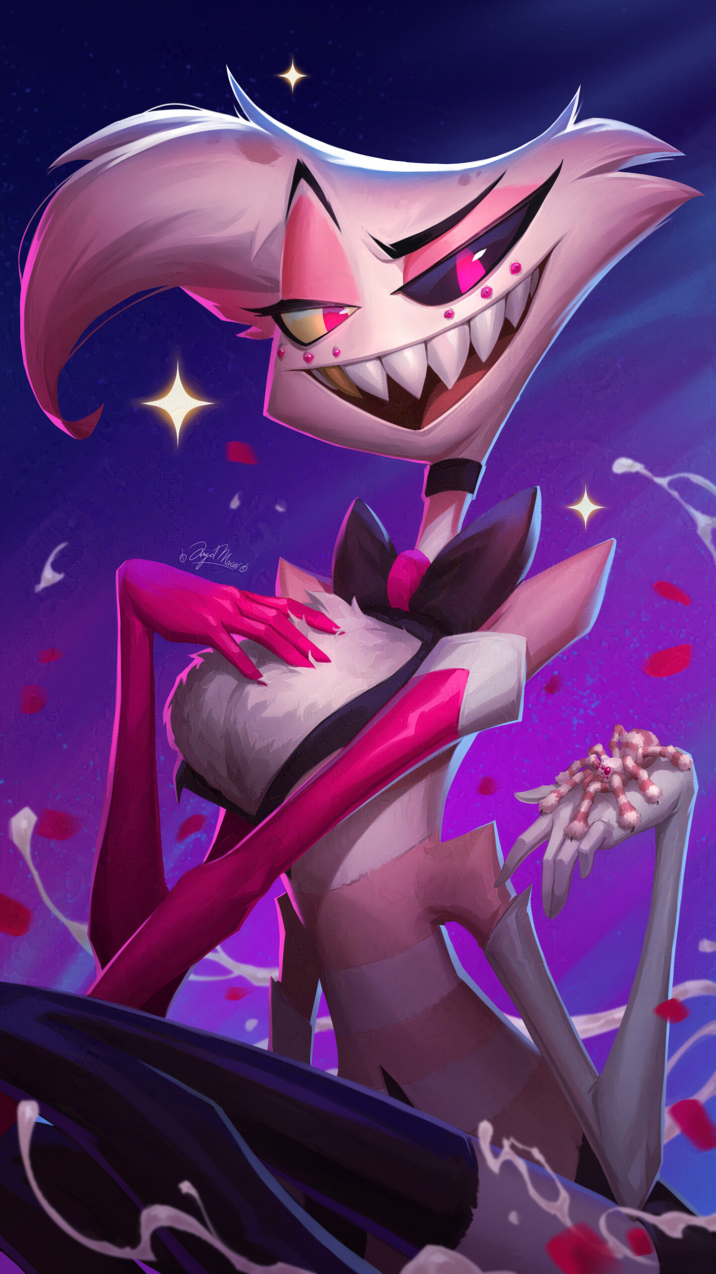 Artstation hazbin hotel angel dust fan art