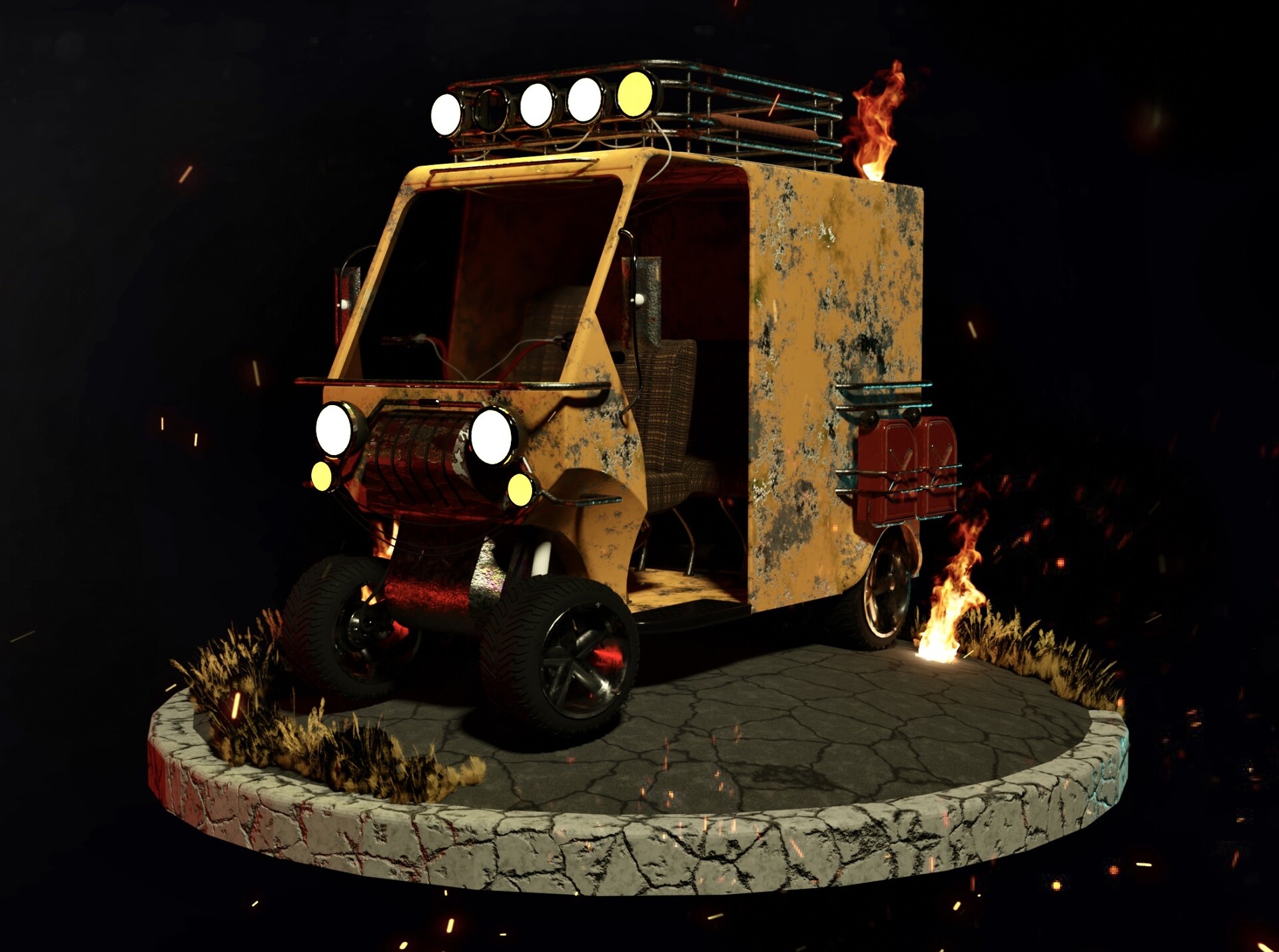 ArtStation - Post Apocalyptic Tuk-Tuk