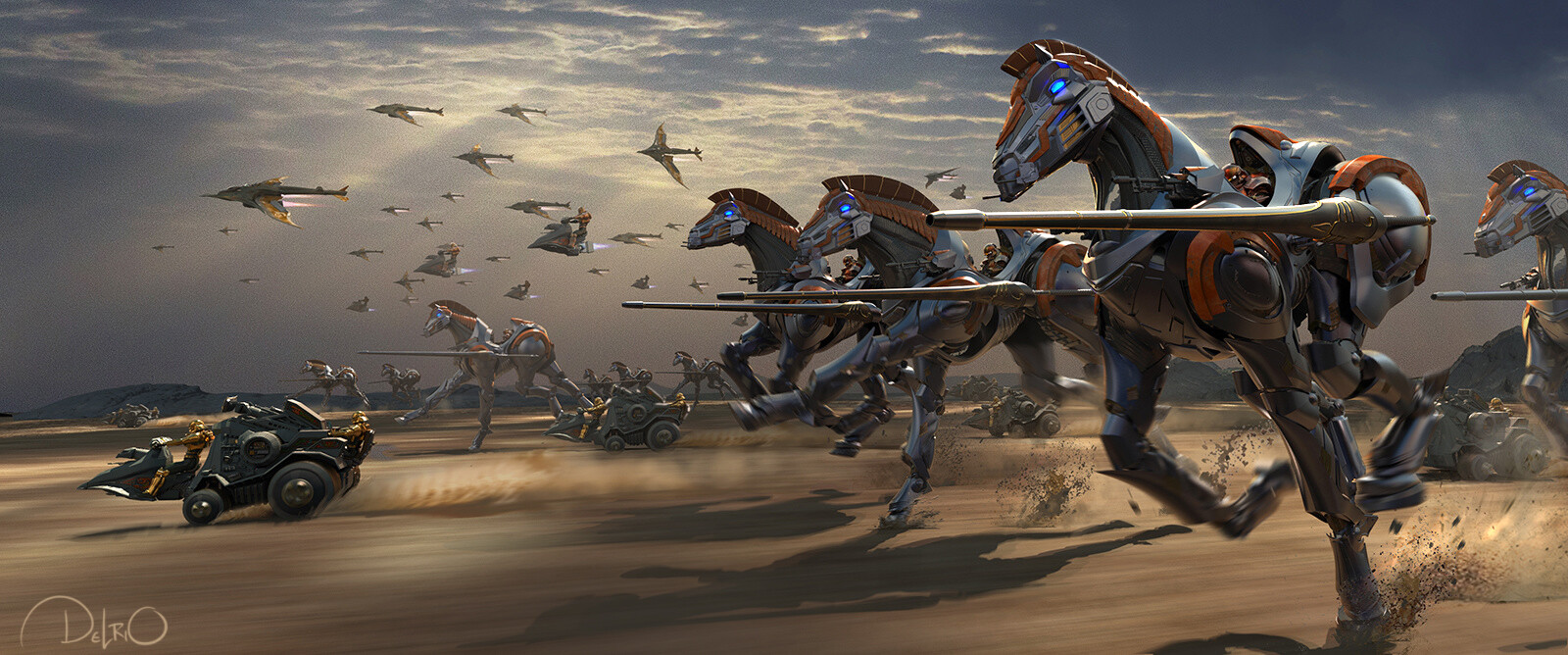 STRIDORS CHARGING! - This is one of those keyframes that was always in my head. Even before I had my design. You can get a good look at the lances in attack position. Loved trying to capture the frenetic energy of a battle scene.