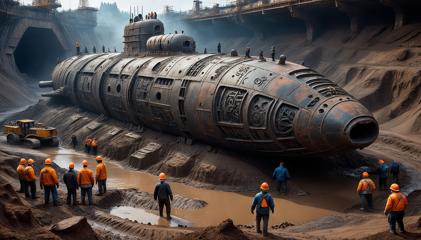 ArtStation - Alien submarine excavation