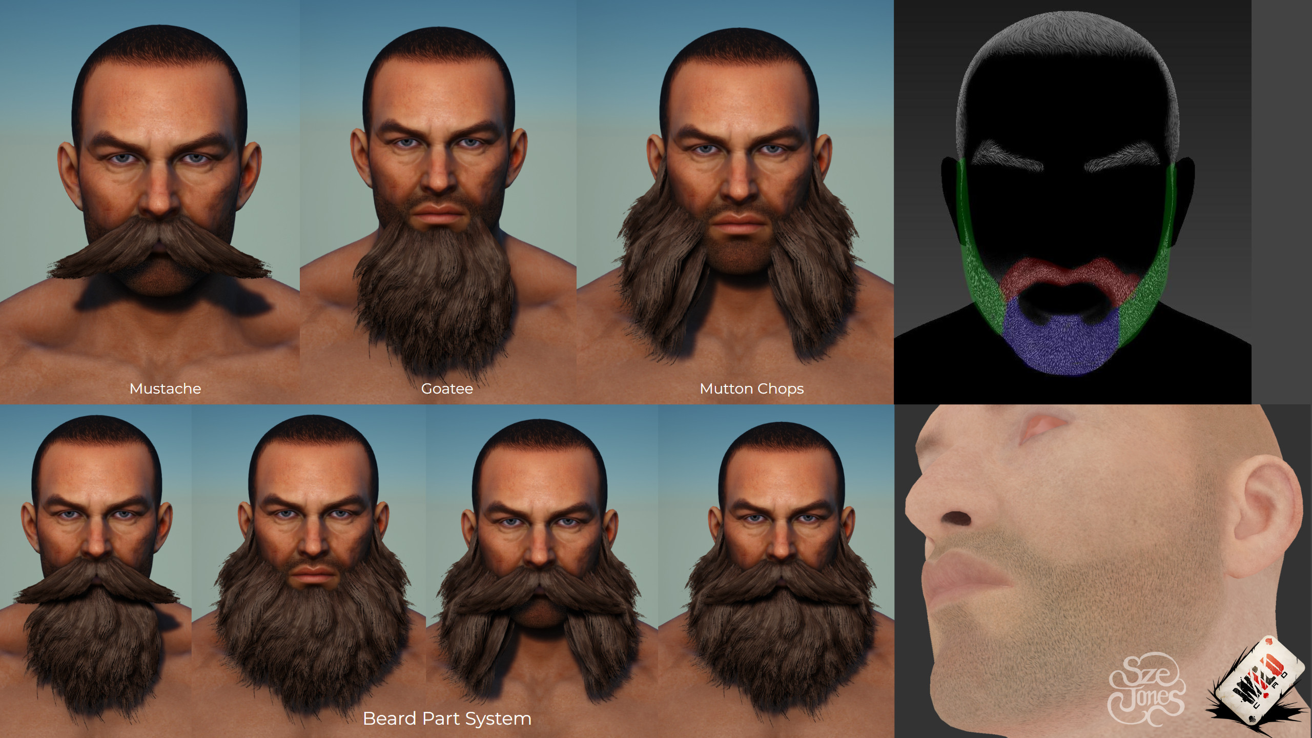 Beard Parts System - Unreal Engine
