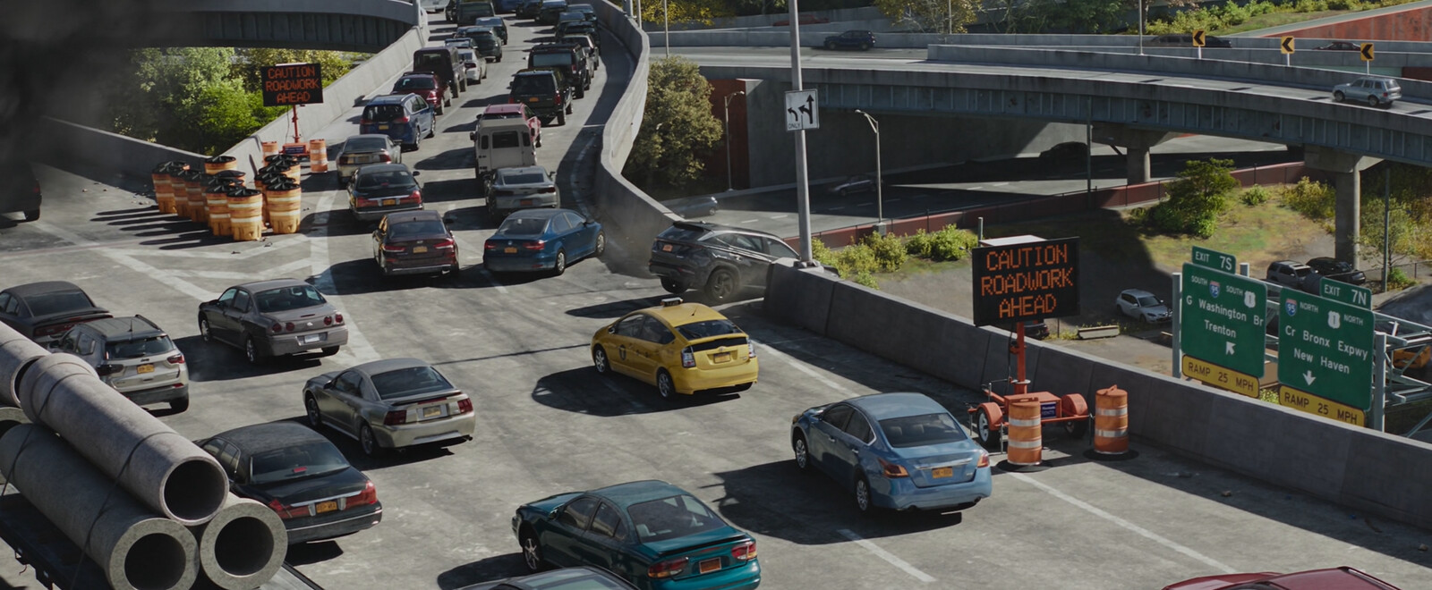 responsible for modeling various freeway elements: environment props and vehicles
