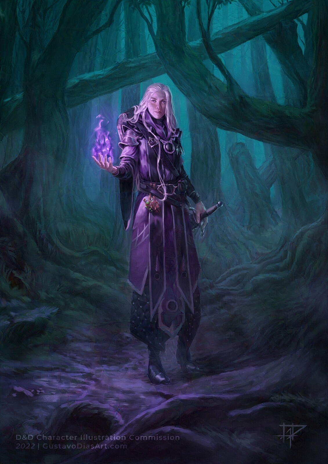 Dhampir Warlock - Dnd Character Illustration
