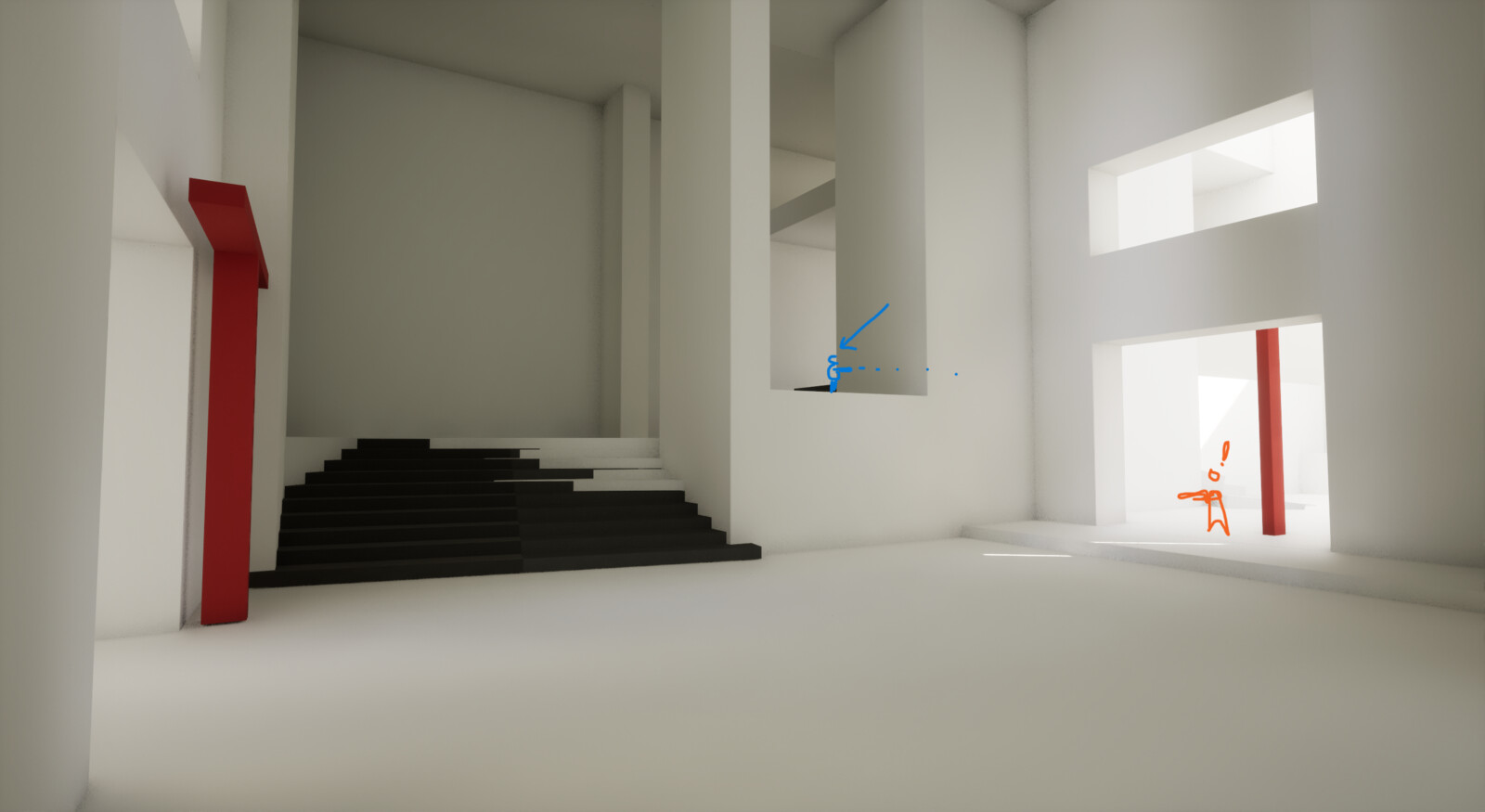 there are window like areas within the poi for vantage points against pvp encounters