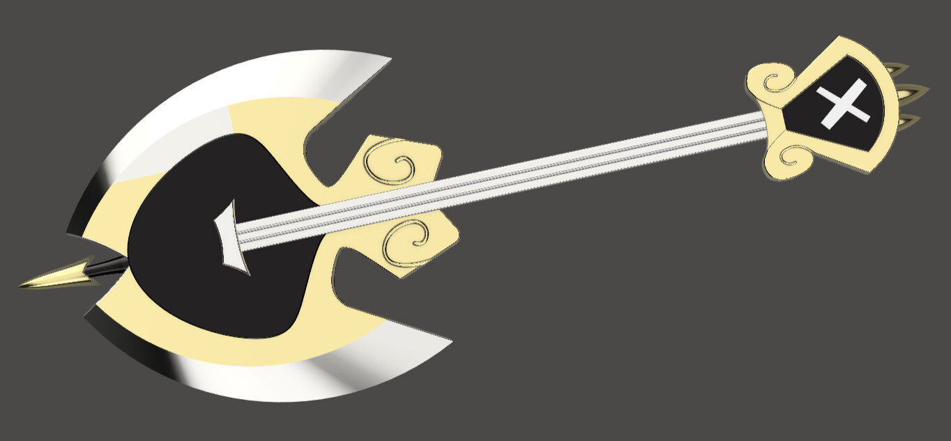 Artstation hazbin hotel adam guitar axe 3d model stl file for printing