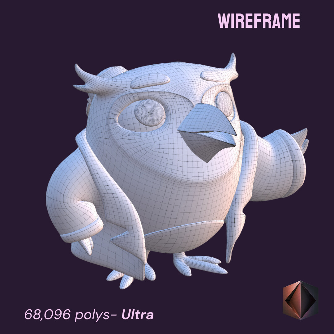 We generated the owl in Ultra to get the most detail. You can choose between 3 qualities in Kaedim: Standard, High, and Ultra.