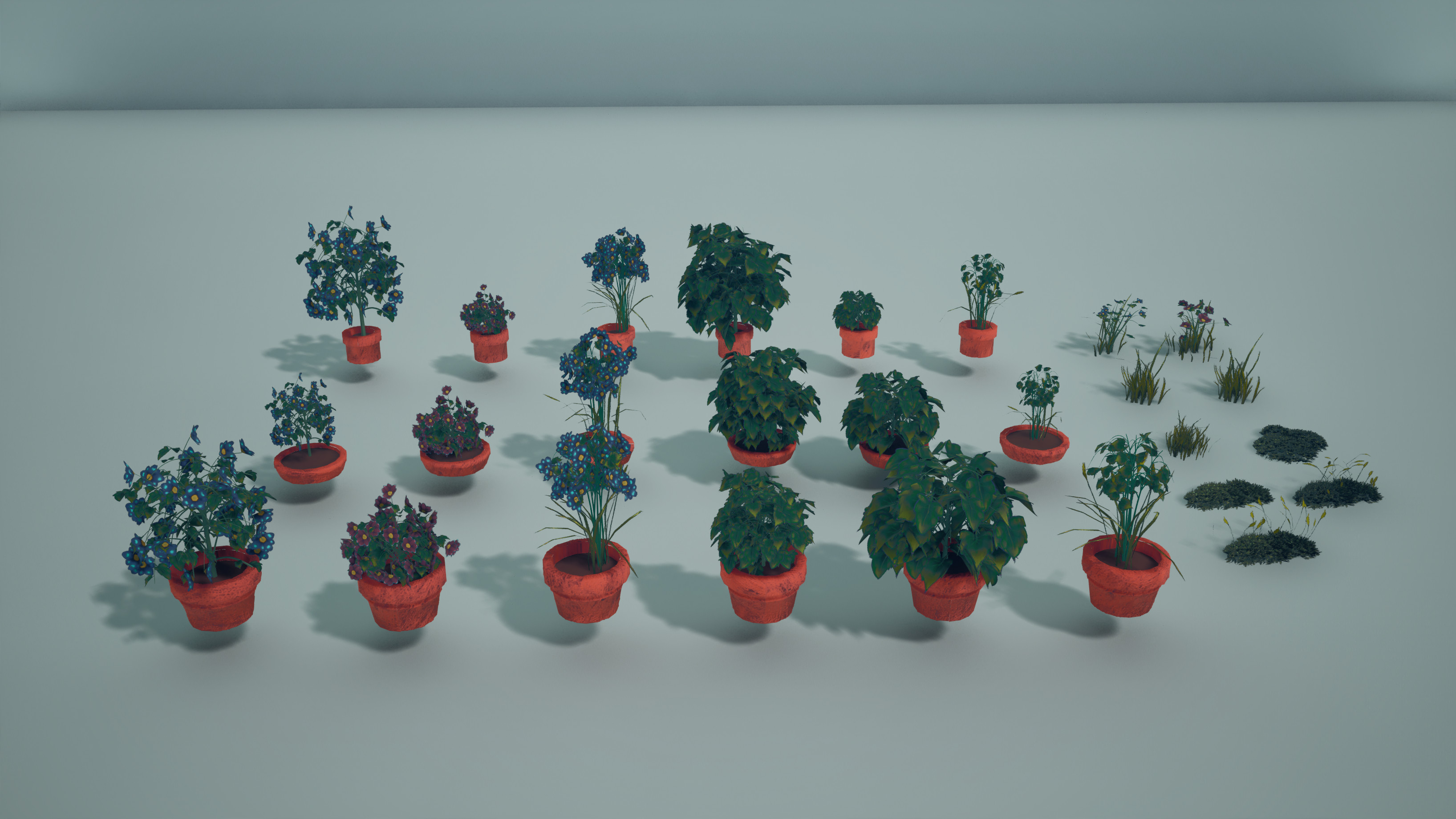 28 pieces - Plants used for set dressings and for foliage