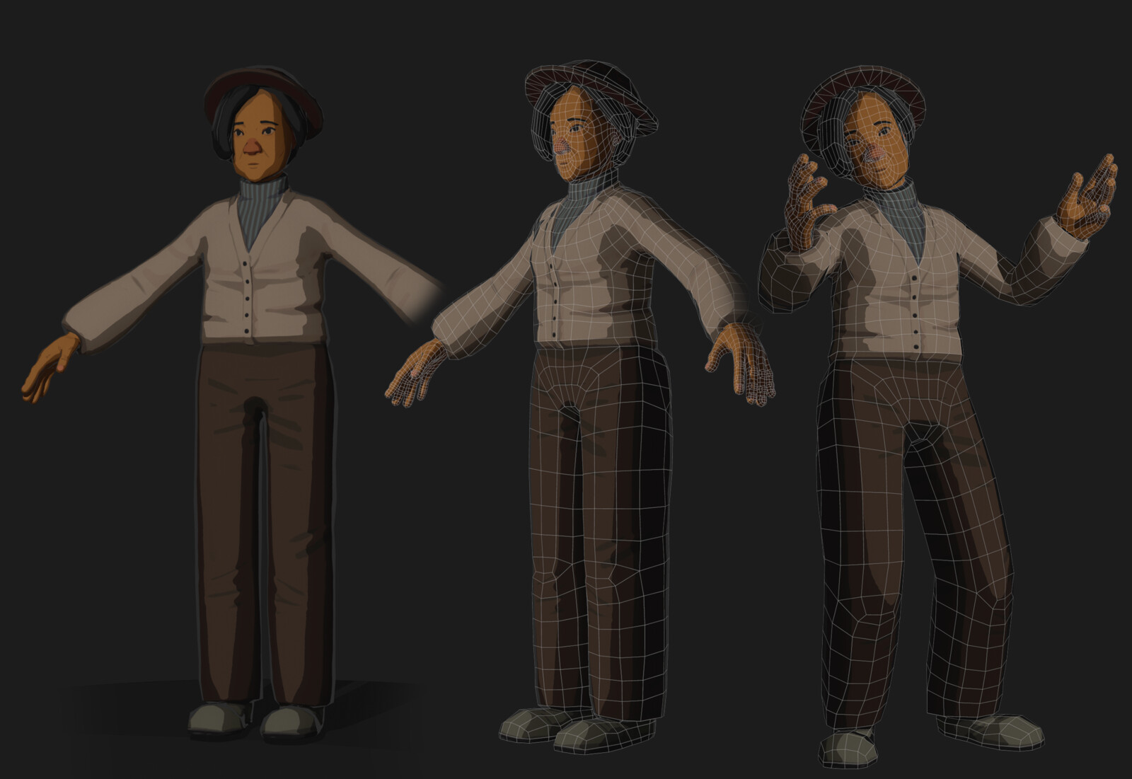 A pose and wireframe