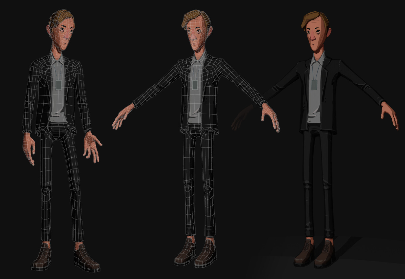 A pose and wireframe