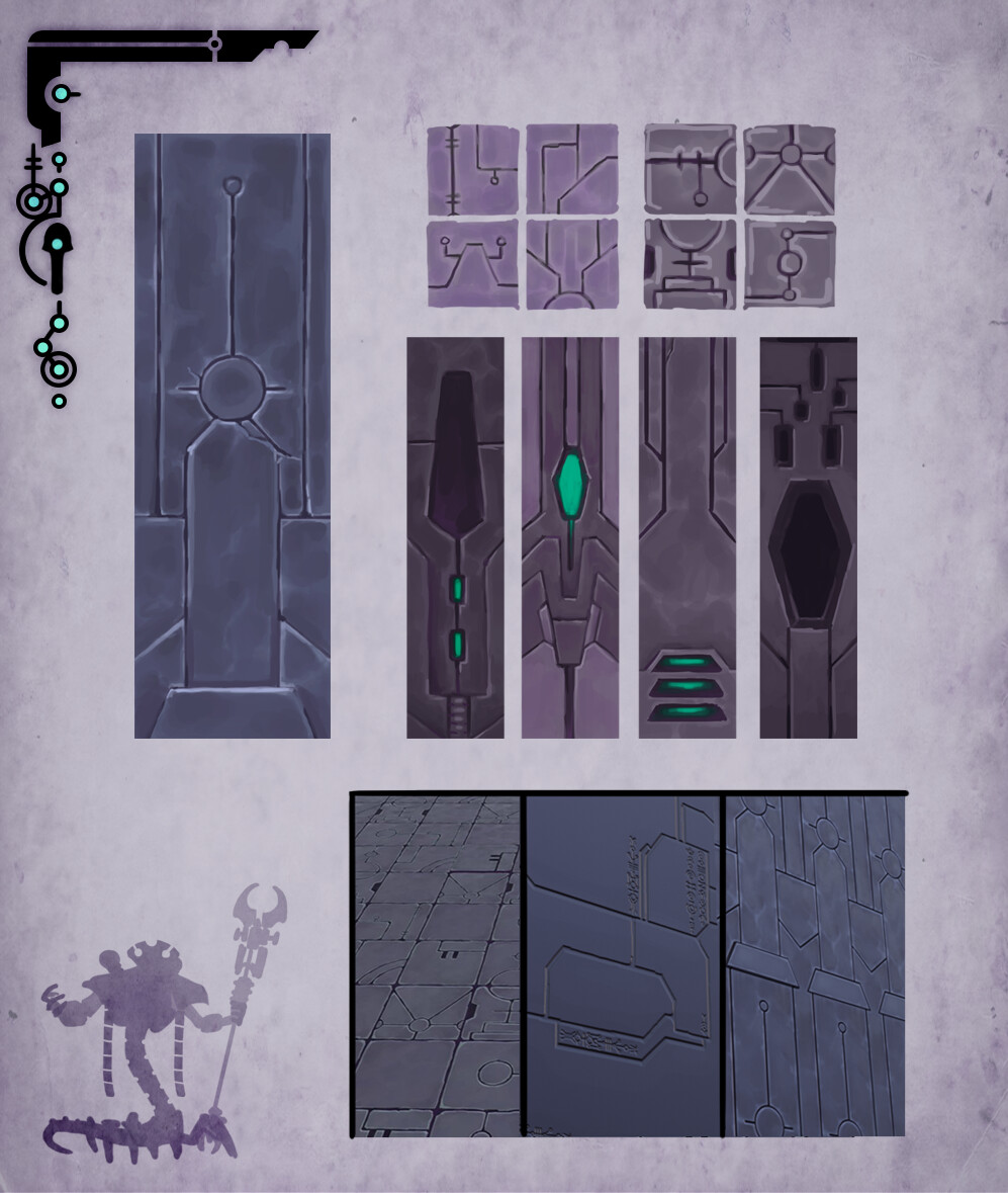 Wall paneling and floor tiles
