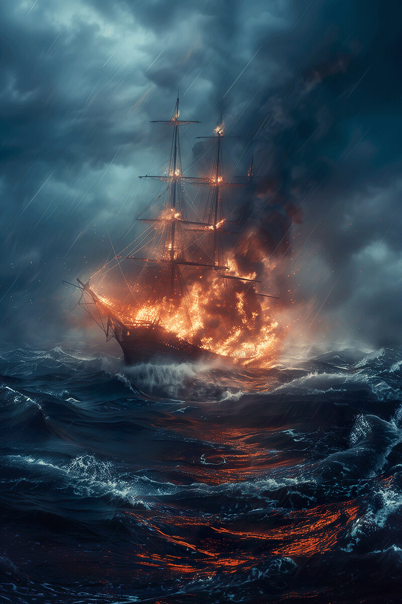 ArtStation - A ship in a storm