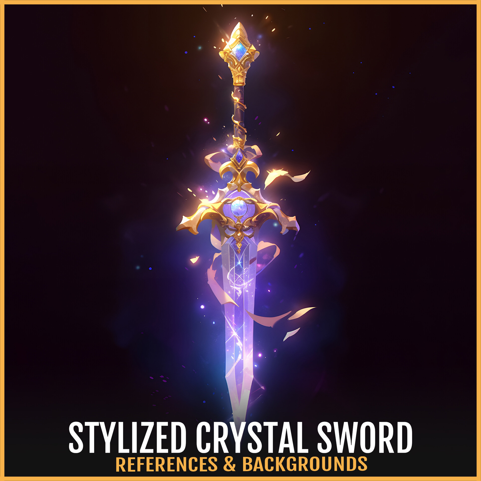 ArtStation - 202 Stylized Crystal Sword VOL107