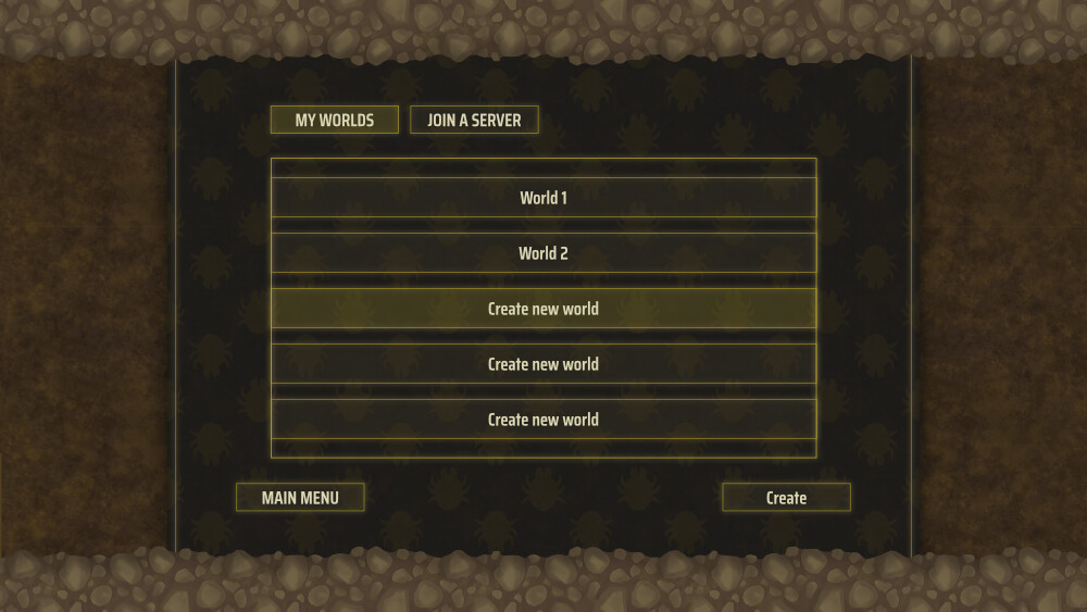 Create a new world