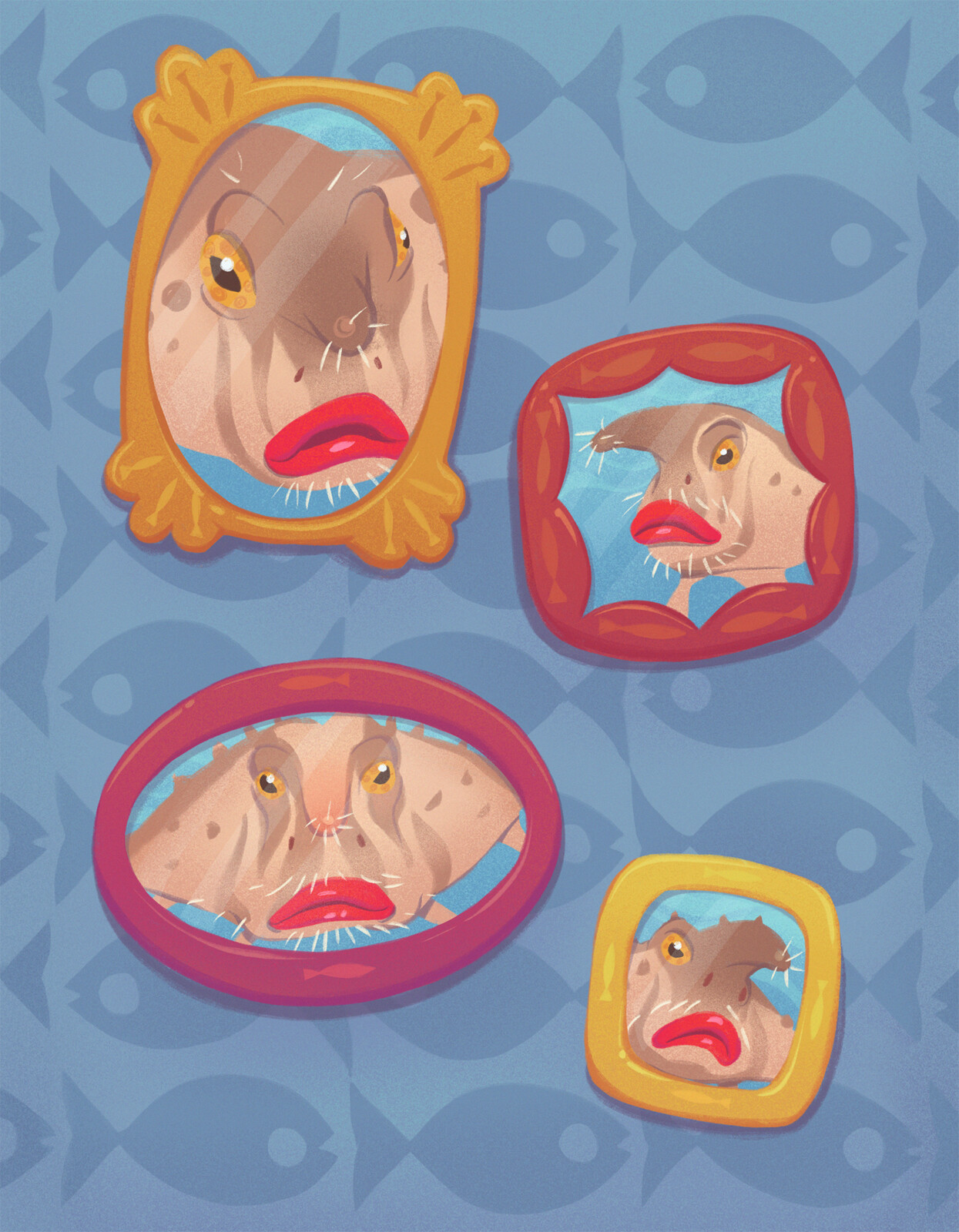 Red lipped batfish