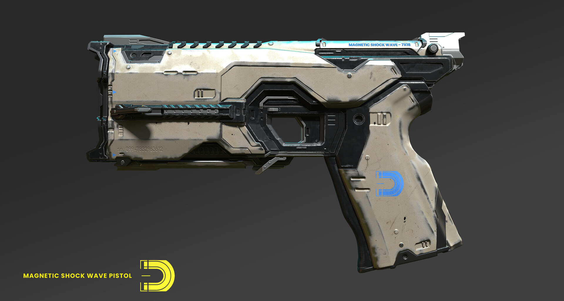 Magnetic Shock Pistol (3DCoat)