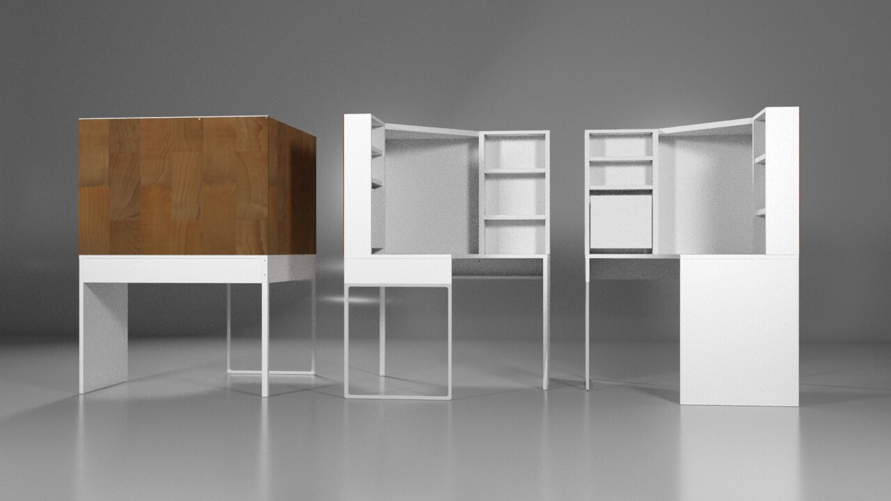 ArtStation - Ikea Micke Corner Desk 3D Asset Model, image size:1280x720