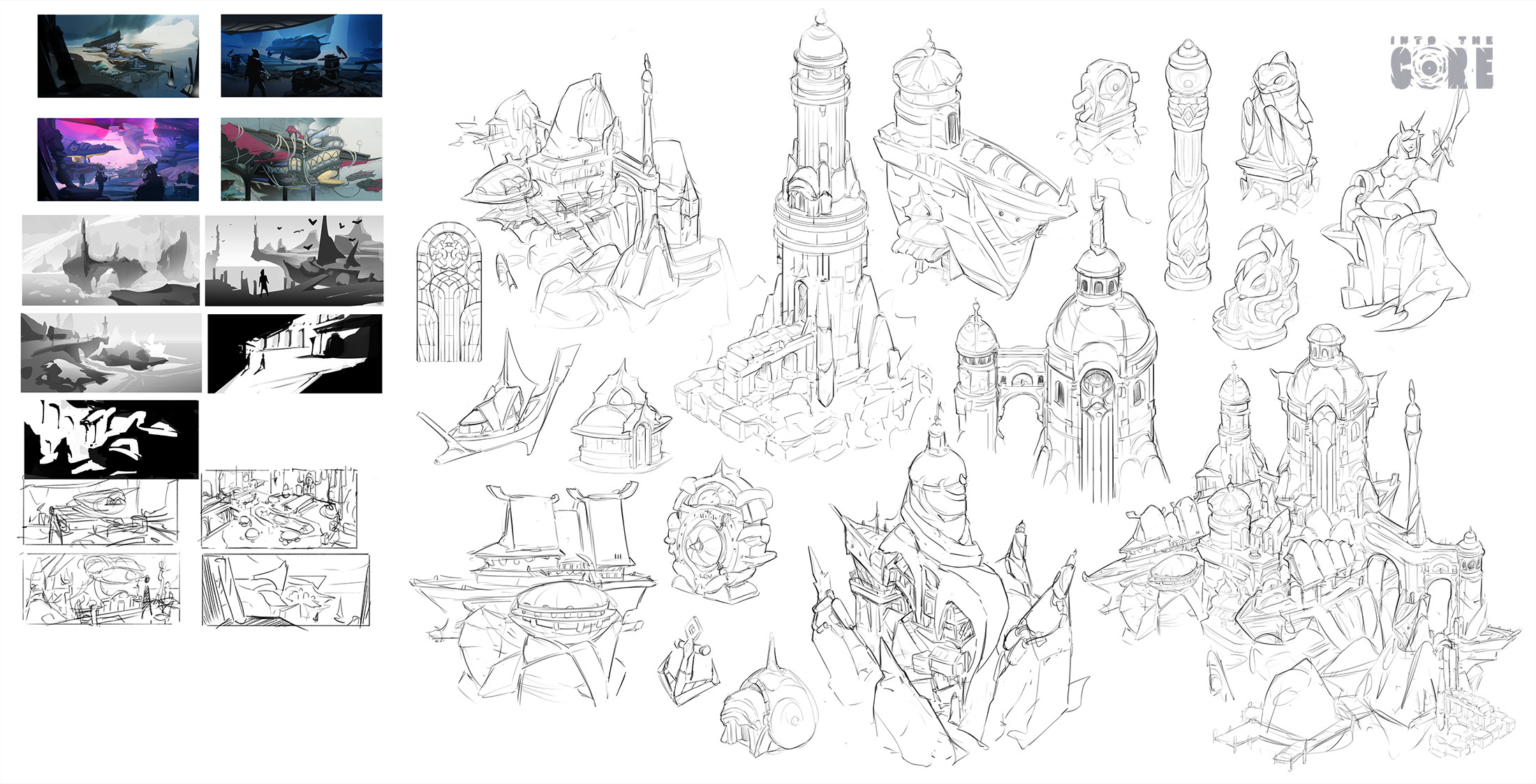 Initial sketches to get a feel of the setting