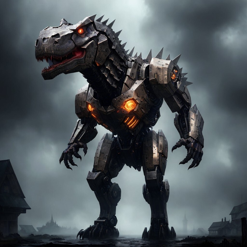 ArtStation - The furious robotic dinosaur