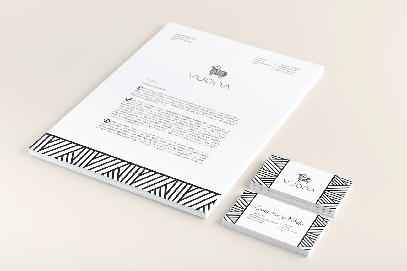 Letter template and business cards