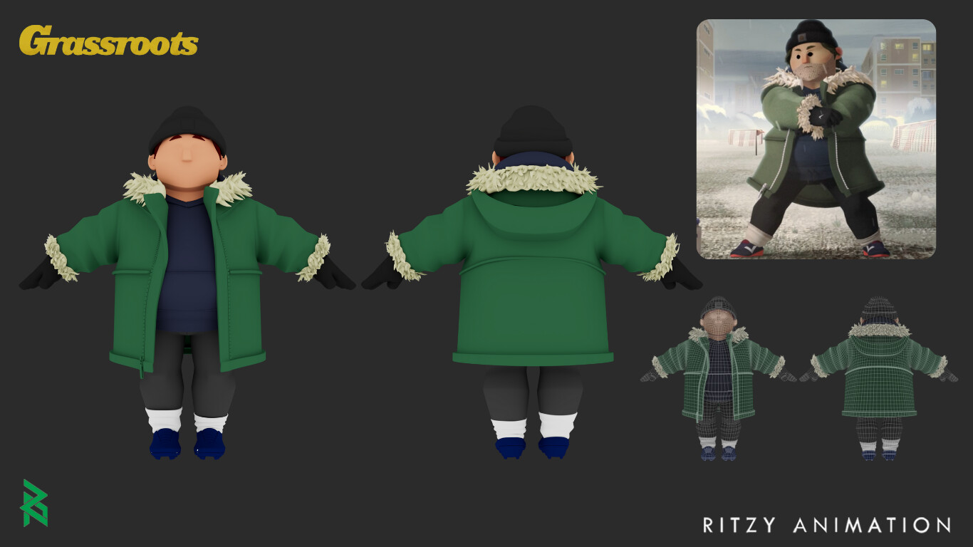 Responsible for modeling of the clothing, accessories and the different hairstyles