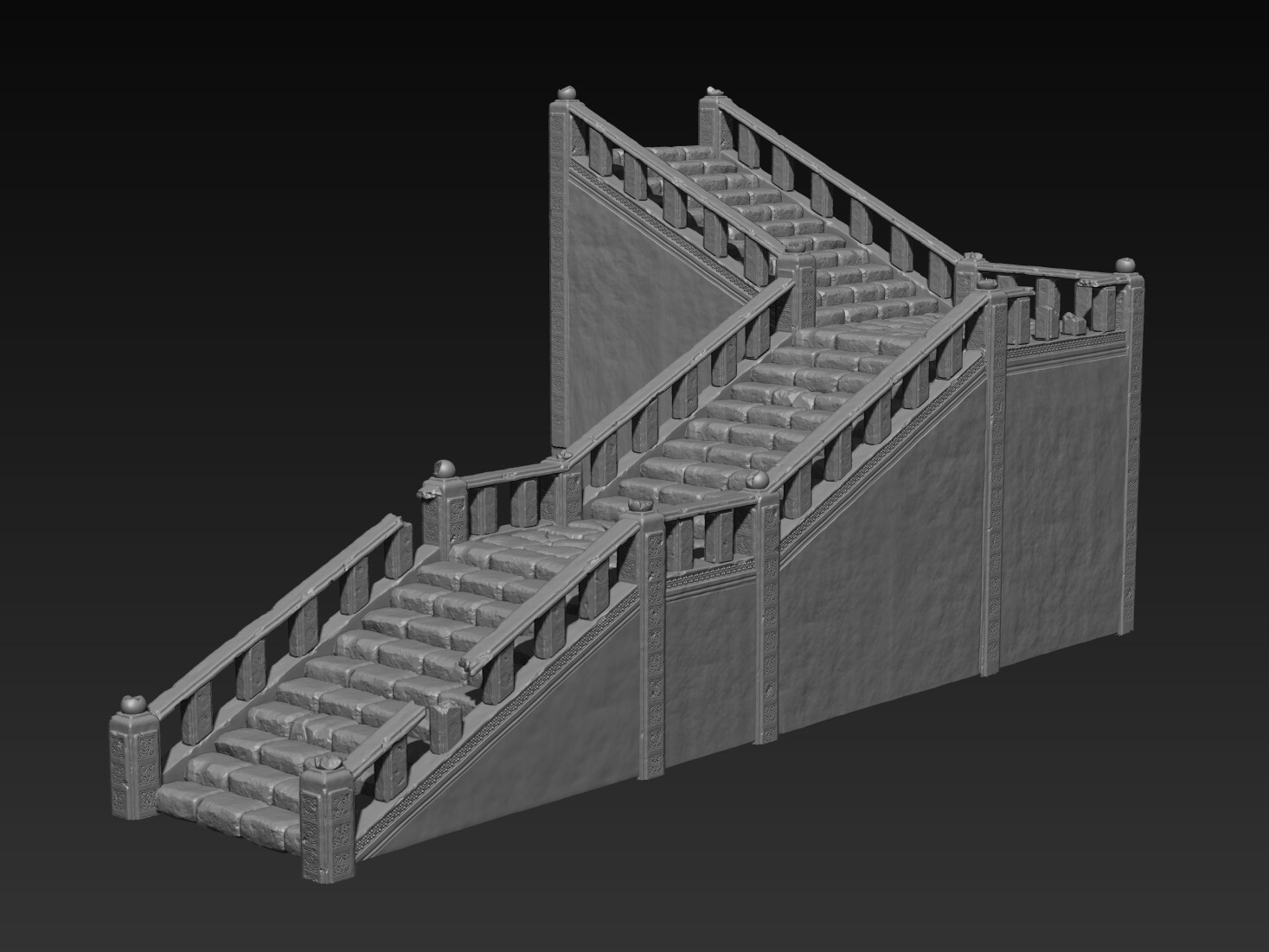 Assembled staircase zbrush render