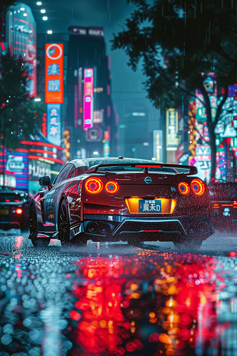 ArtStation - Rainy Night Drive