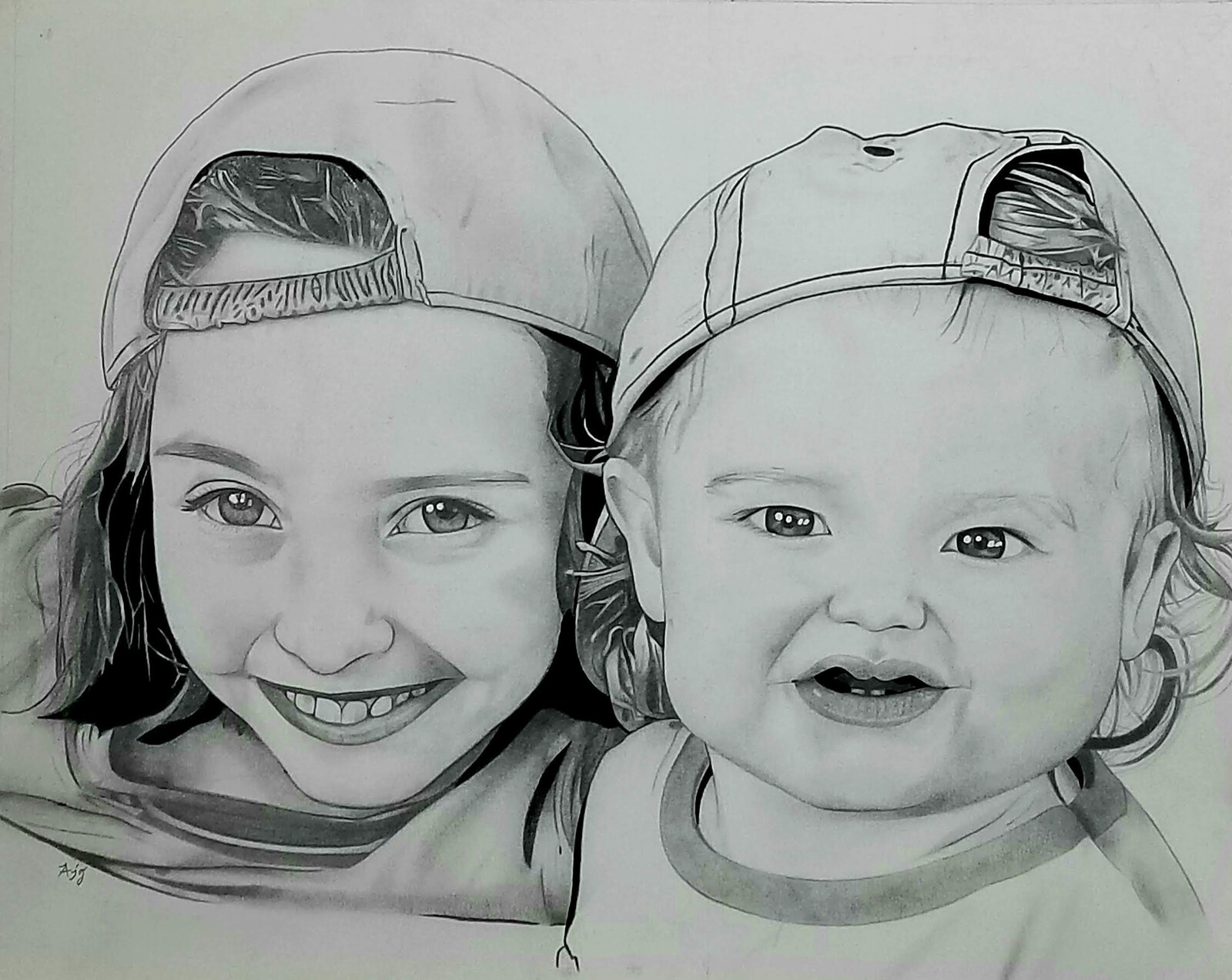Blue rose arts ashley sibling art portrait