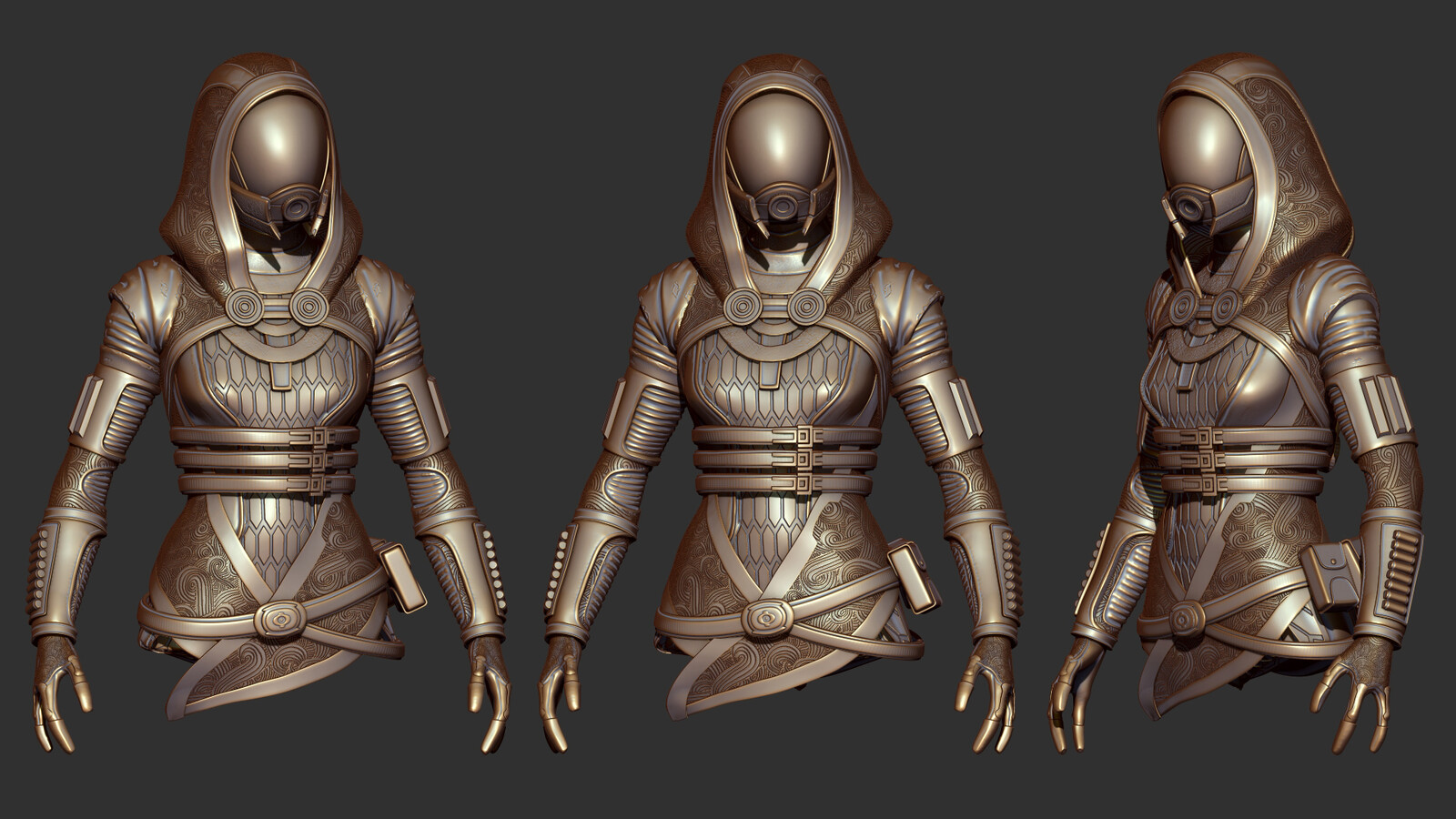 ZBrush viewport. Basic pose test. Not used for final image.