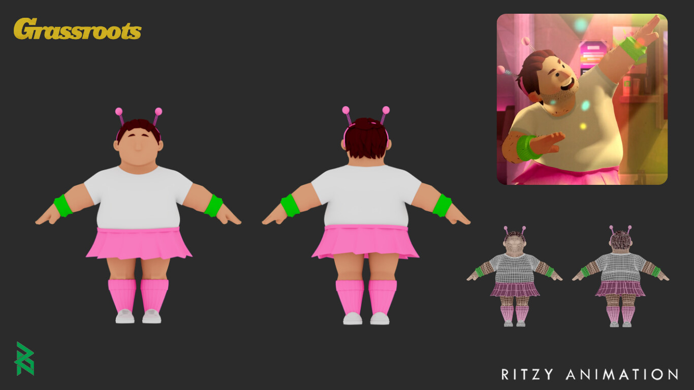 Responsible for modeling of the clothing, accessories and the different hairstyles