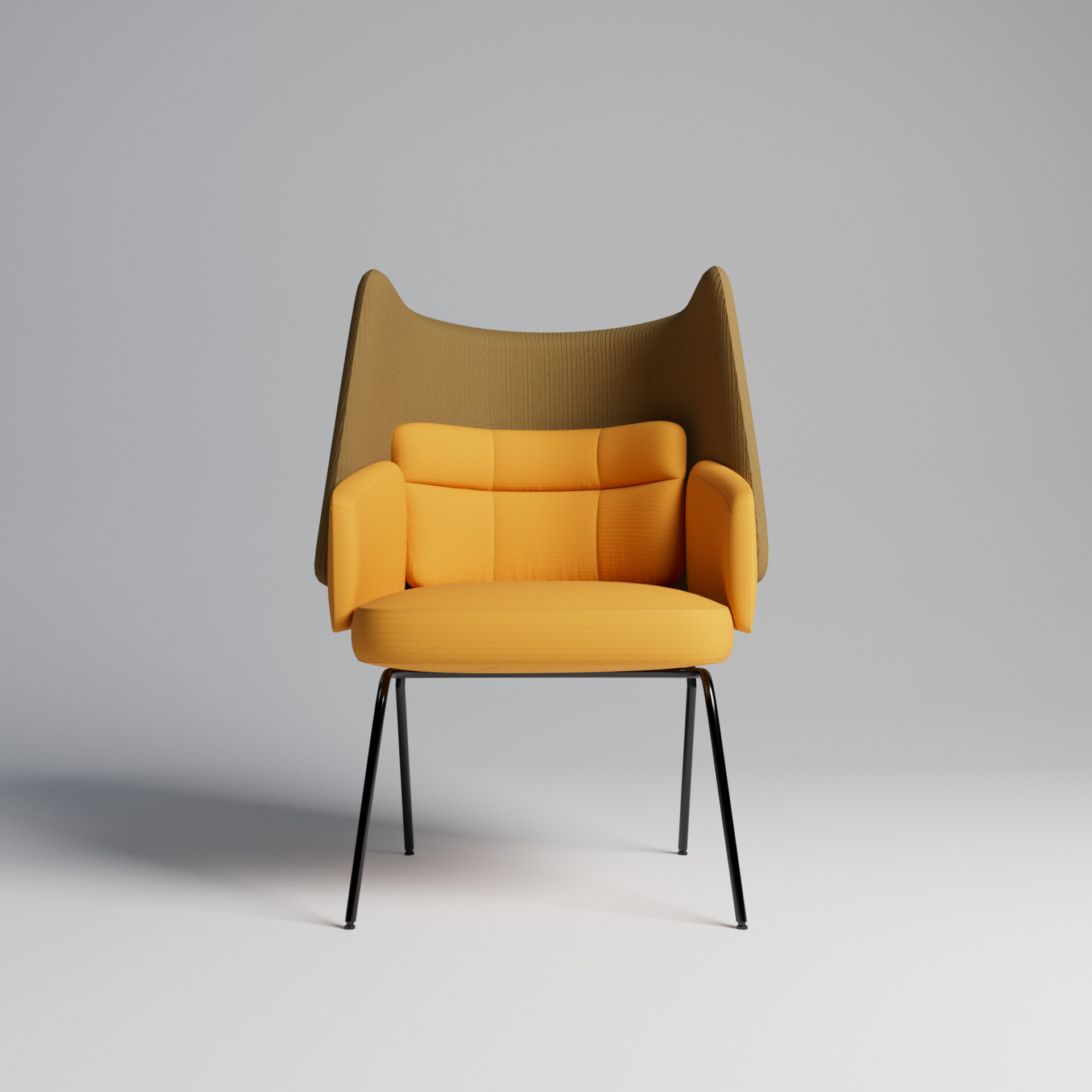 ArtStation BINGSTA Highback armchair, Vissle dark yellow/Kabusa dark