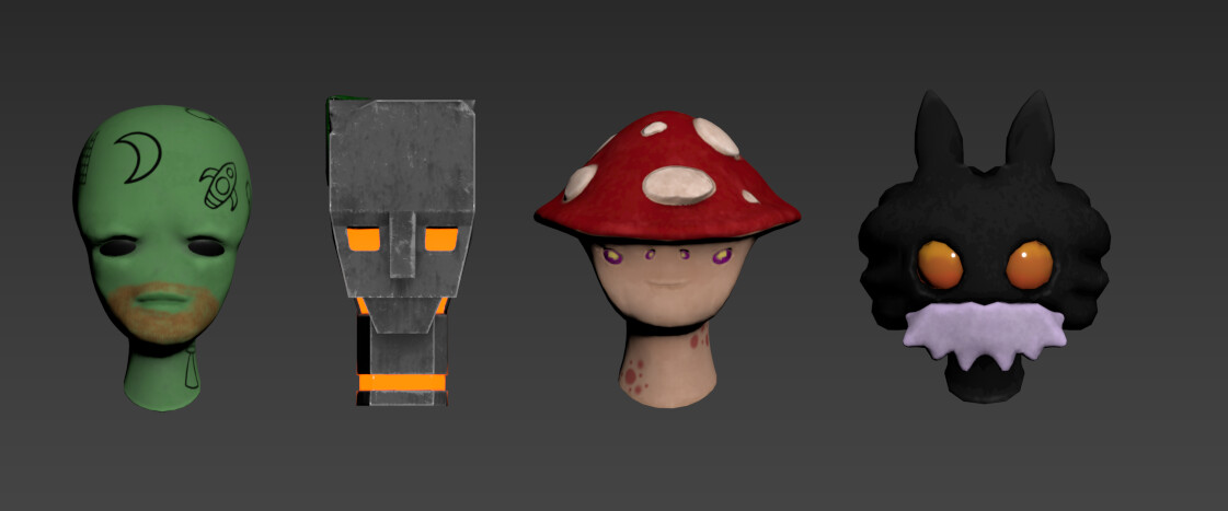 Customer heads with textures