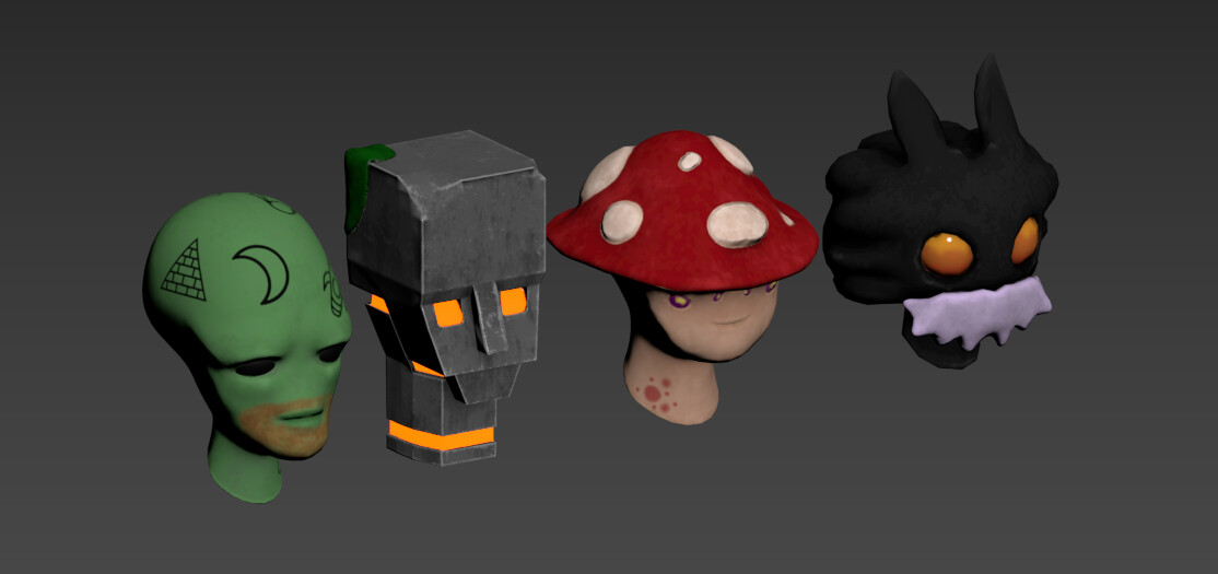 Customer heads with textures