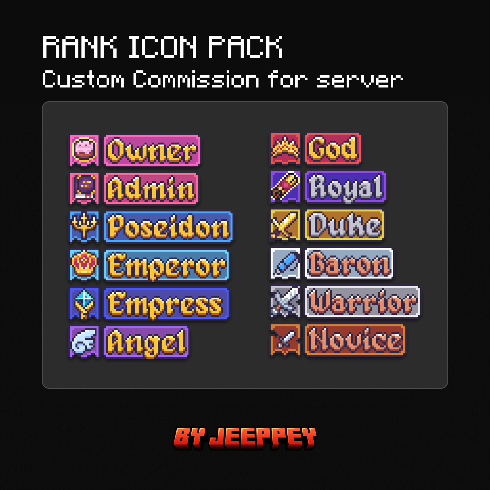 ArtStation - [Minecraft] Custom RPG Rank Icon Prefixes