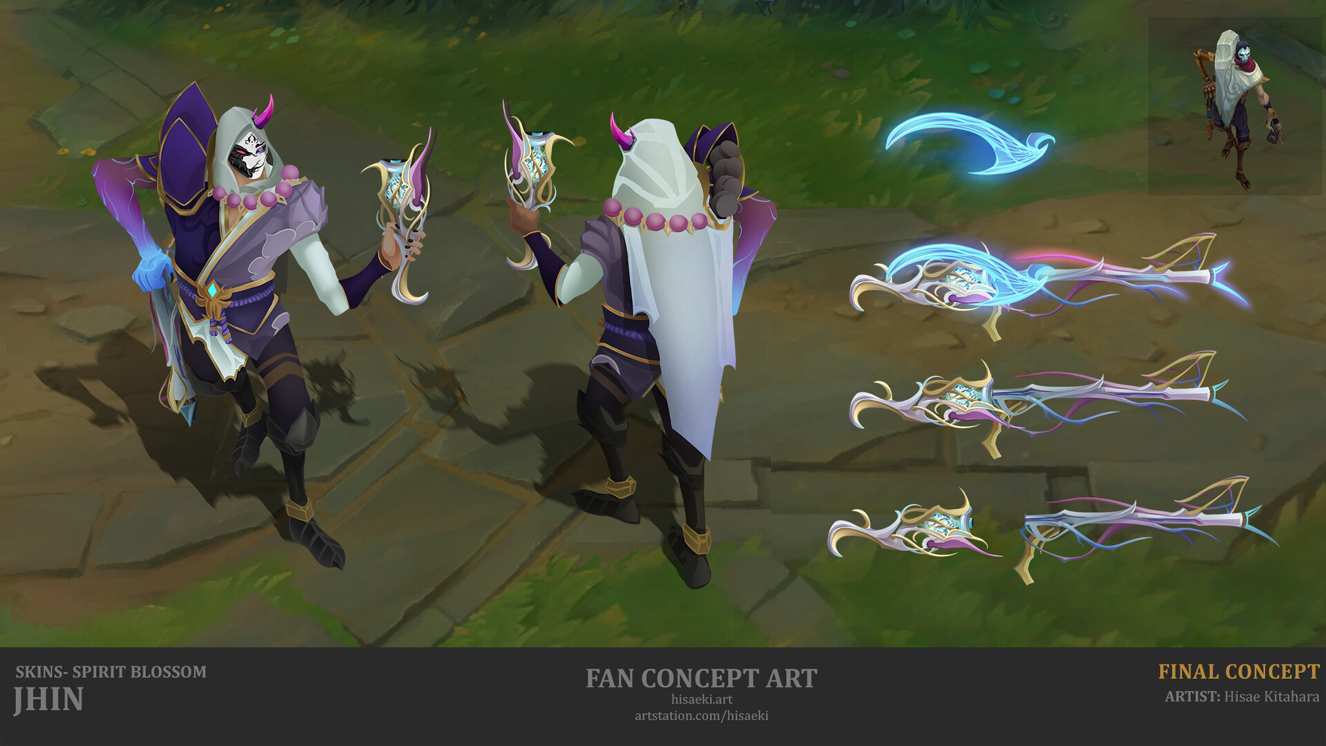 ArtStation - Spirit Blossom Jhin - Fan Concept Art