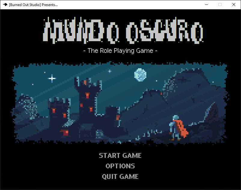PyGame main menu Screenshot. Which includes the animated scene.