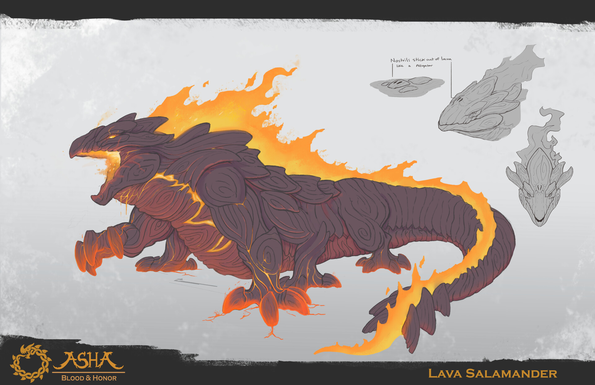 ArtStation - Lava Salamander- Ironbound