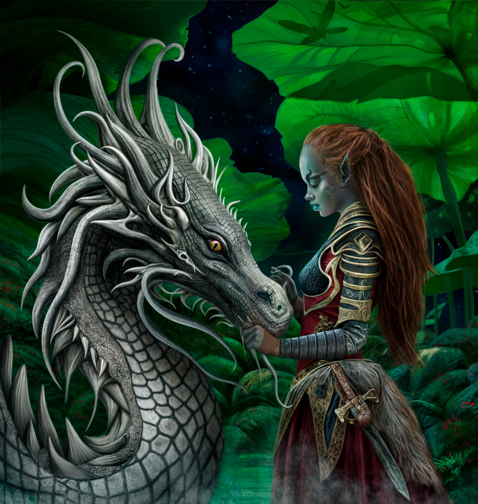 ArtStation - Elf and Dragon