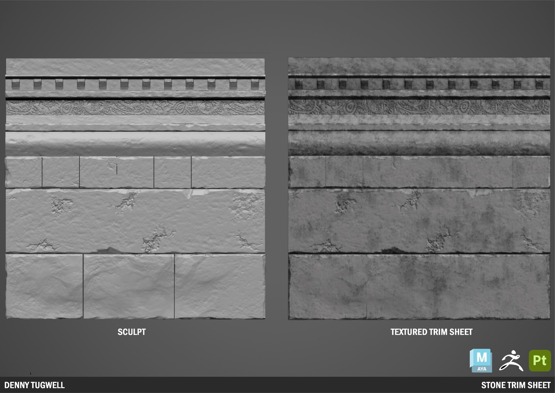 ArtStation - Stone Trim Sheet