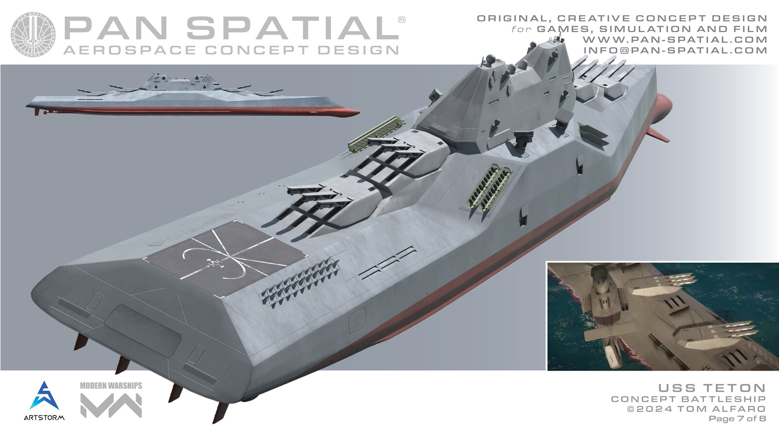 PAN SPATIAL Aerospace Concept Design - USS TETON CONCEPT BATTLESHIP