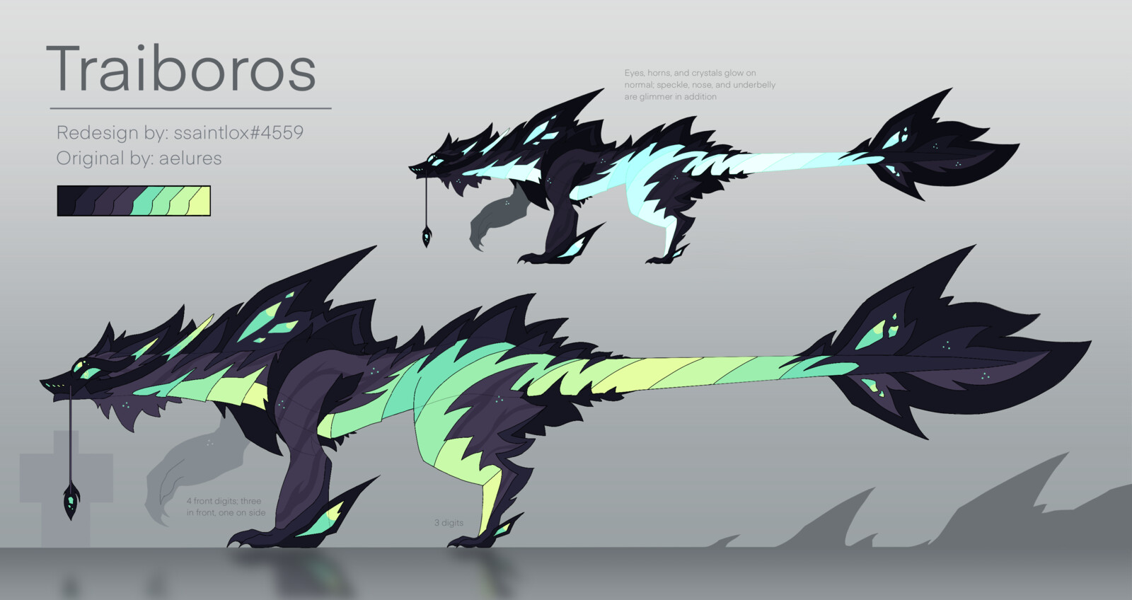Ssaintlox creatures of sonaria traiboros redesign model sheet