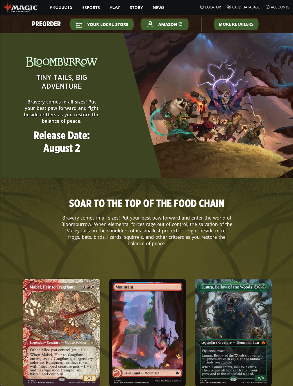 At the top of the announcement page!