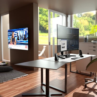 3D Rendered Home Office Setup