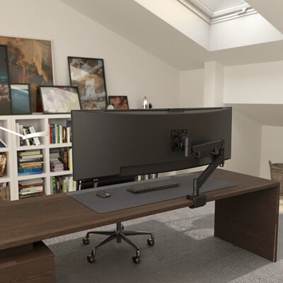 3D Rendering: Warm and Inviting Home Office