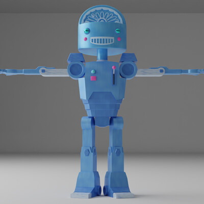 Blue Robot Character