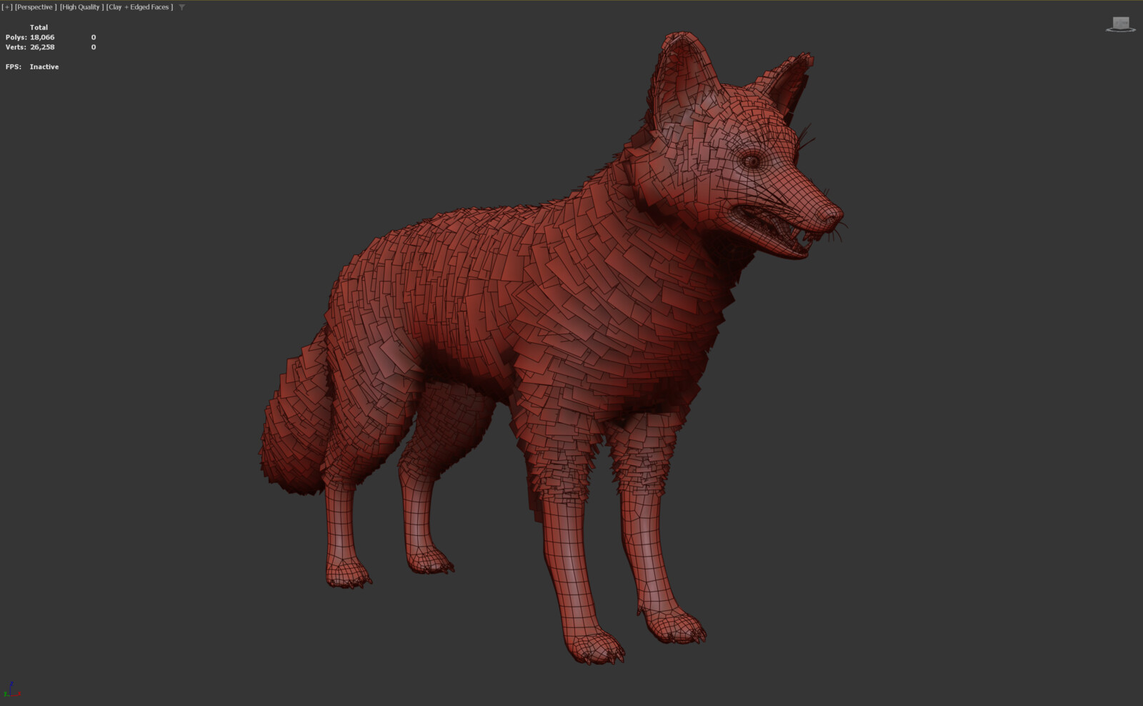 Fox Wireframe in 3Ds Max