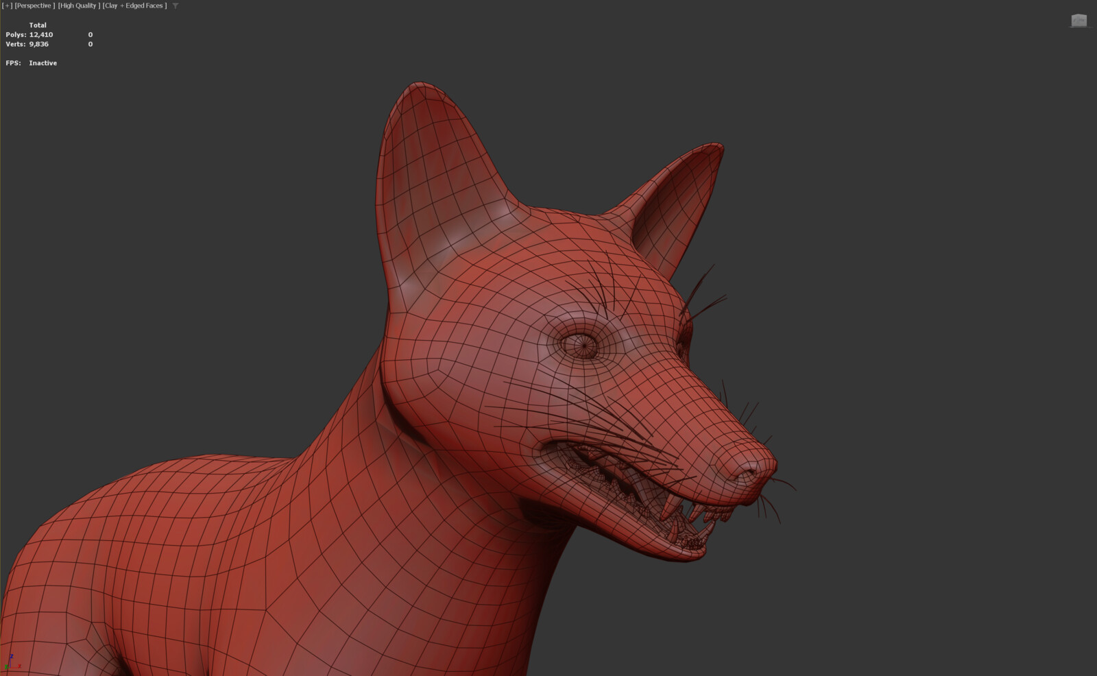 Fox Wireframe in 3Ds Max