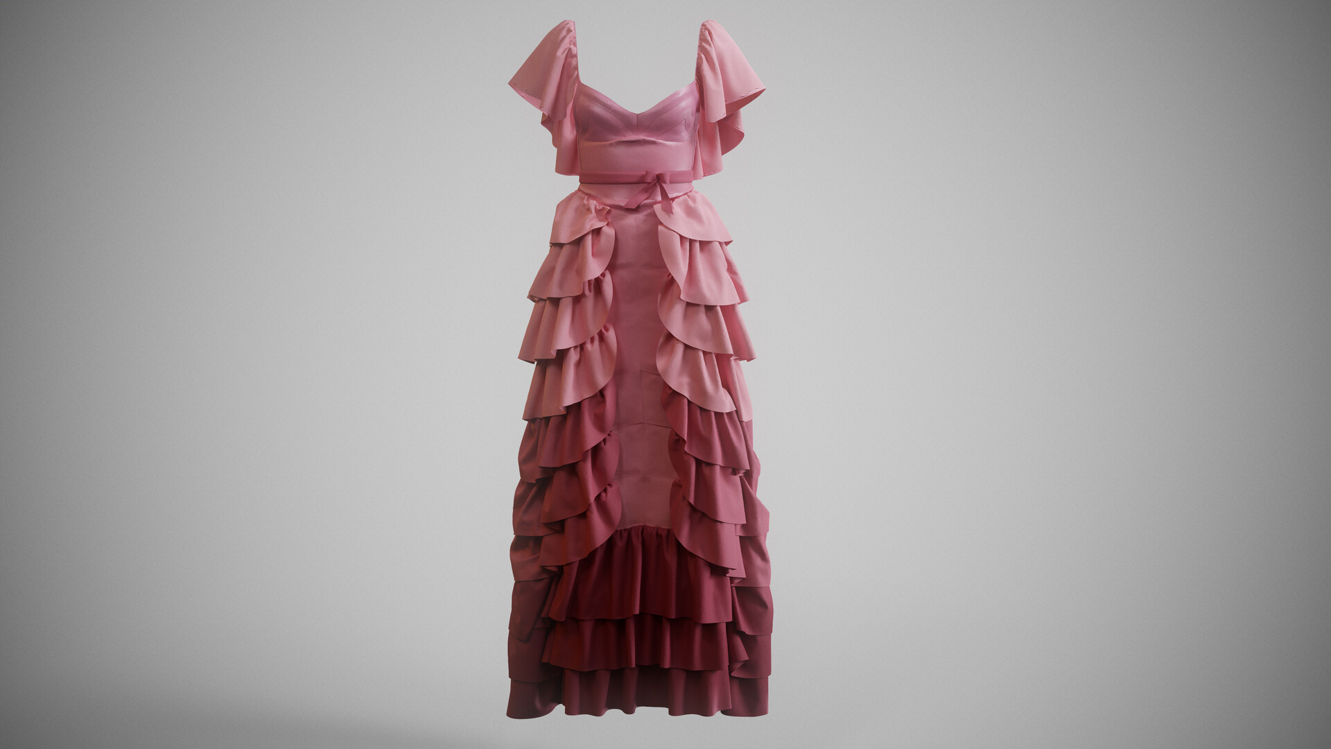 strapless open back dress Coral Peplum With a Sharara Set – Debyani main image 1